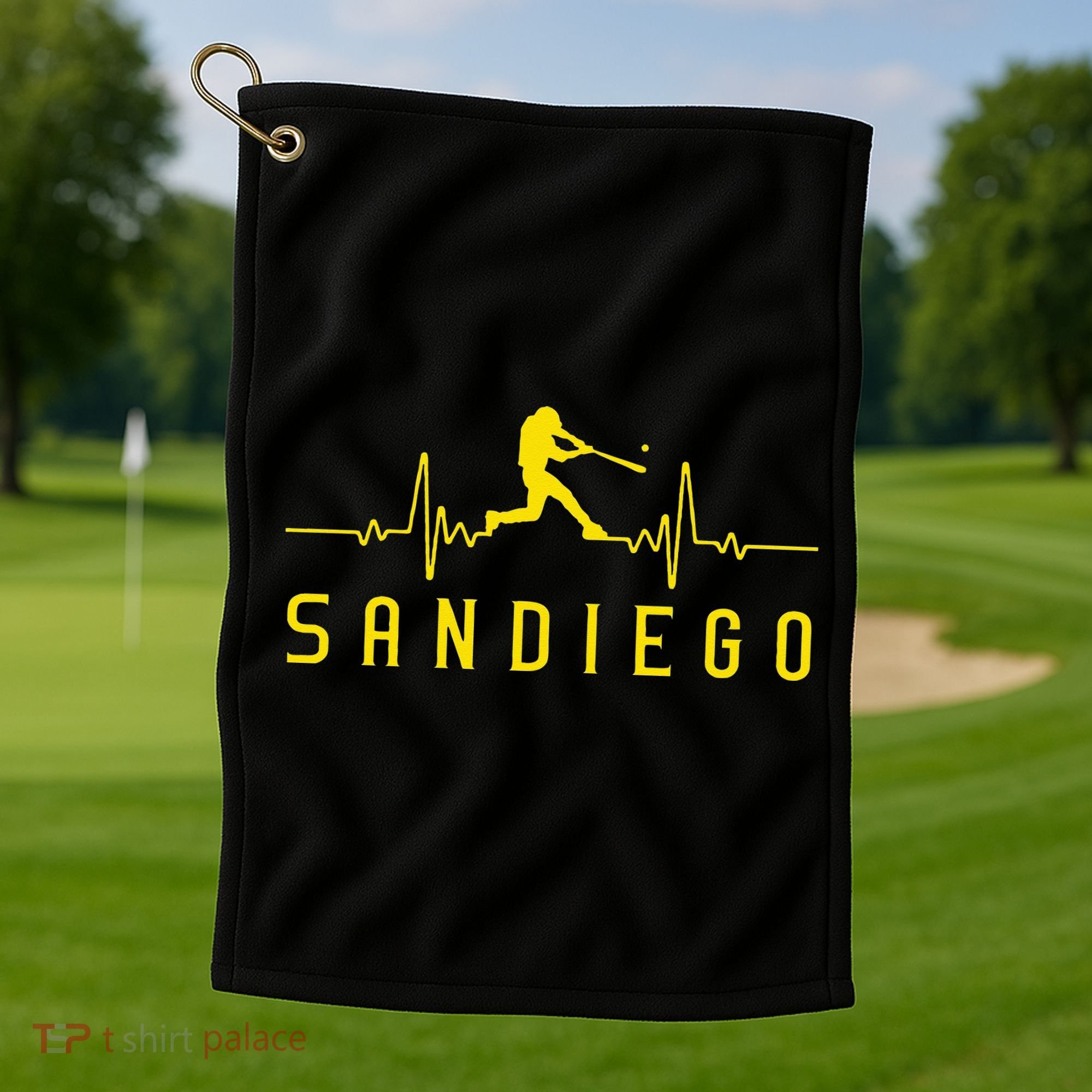 San Diego Baseball Heartbeat SD Golf Towel