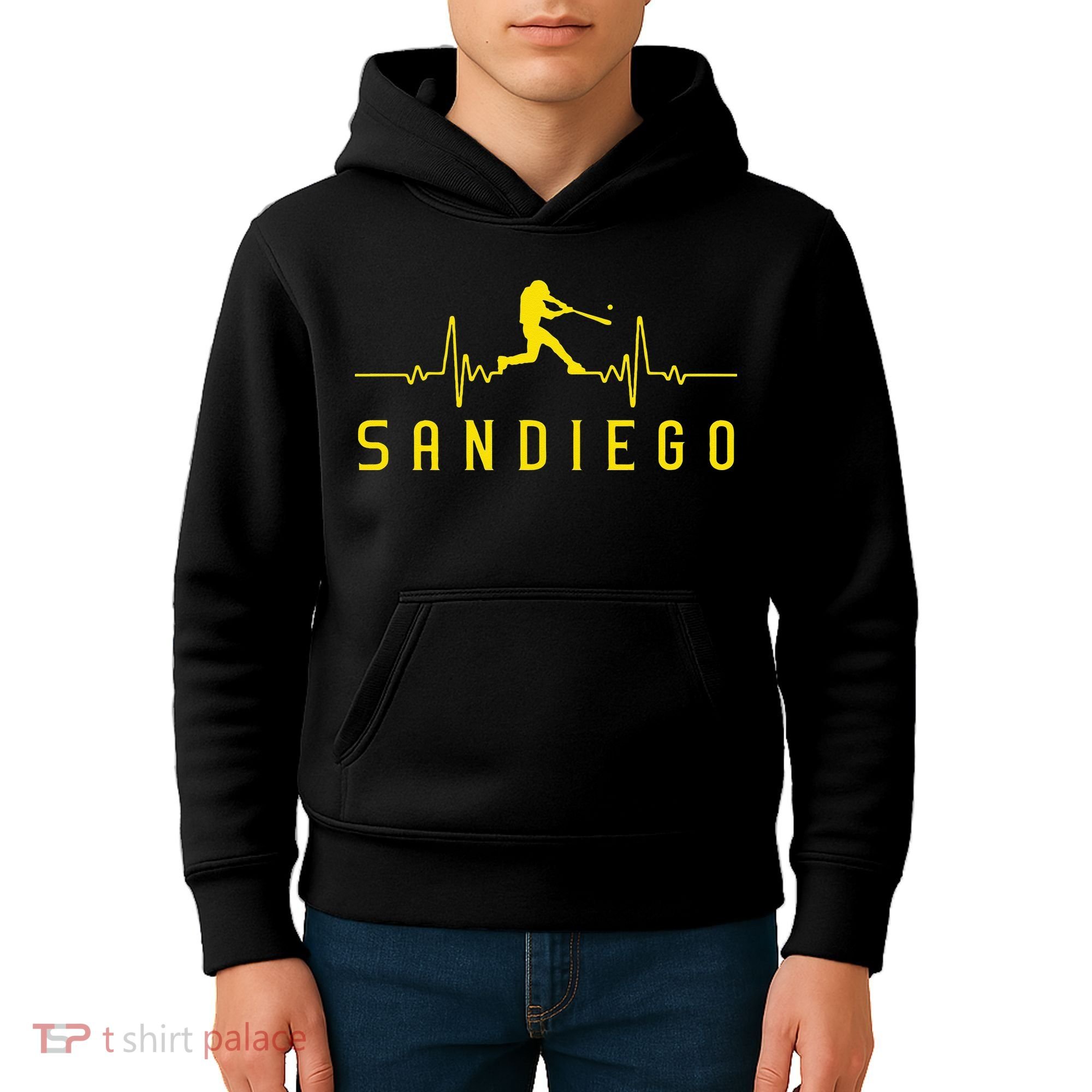 San Diego Baseball Heartbeat SD Kids Hoodie