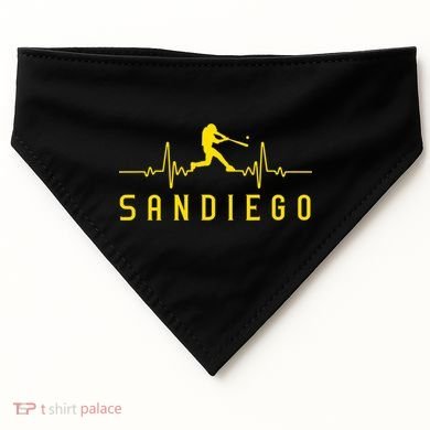 San Diego Baseball Heartbeat SD USA-Made Doggie Bandana
