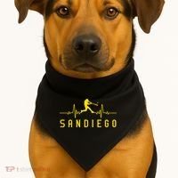San Diego Baseball Heartbeat SD USA-Made Doggie Bandana thumb 1