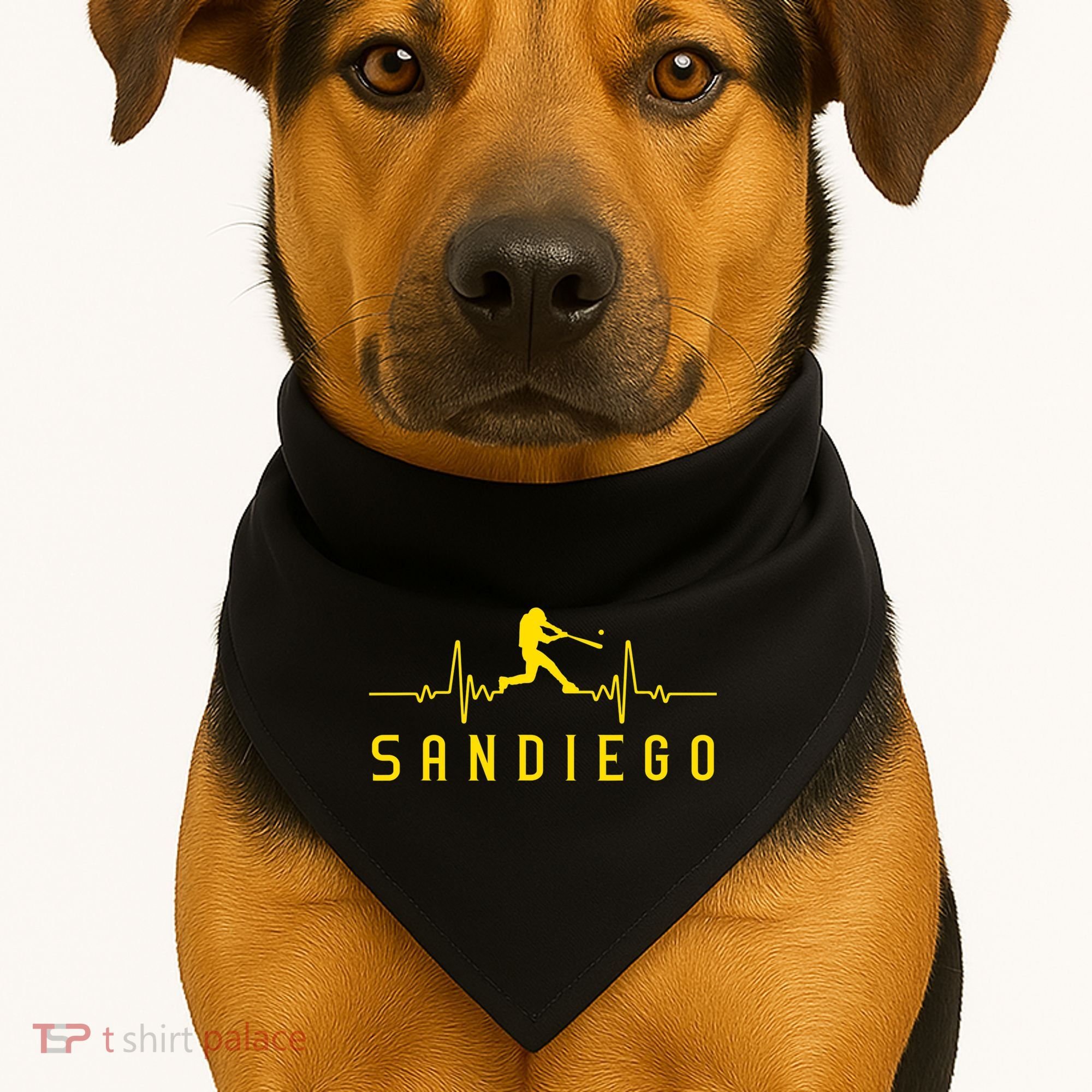 San Diego Baseball Heartbeat SD USA-Made Doggie Bandana