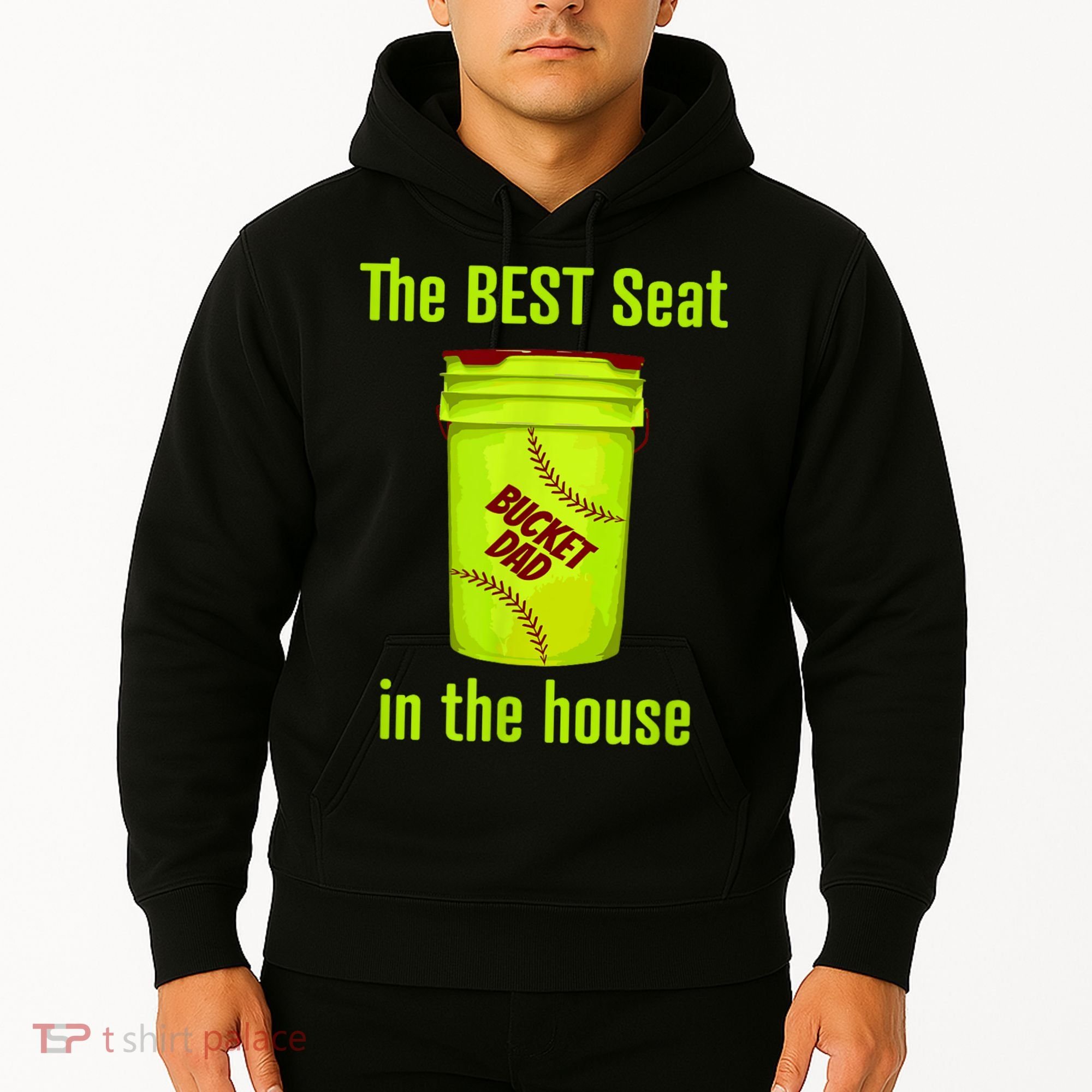 Softball Dad Best Seat In The House Pitcher Catcher Hoodie