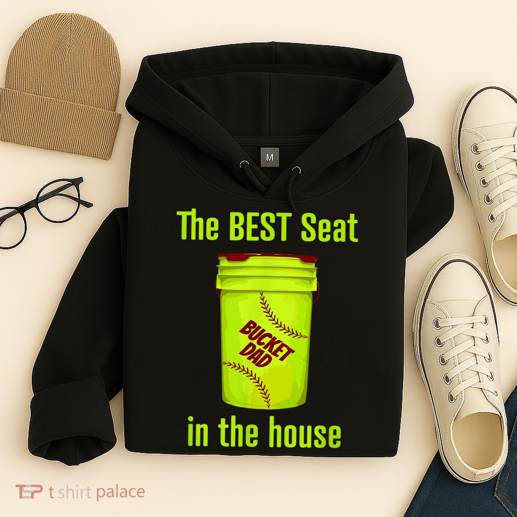 Softball Dad Best Seat In The House Pitcher Catcher Hoodie