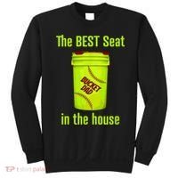 Softball Dad Best Seat In The House Pitcher Catcher Sweatshirt thumb 0