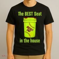 Softball Dad Best Seat In The House Pitcher Catcher T-Shirt thumb 3