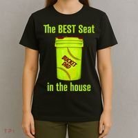 Softball Dad Best Seat In The House Pitcher Catcher T-Shirt thumb 4