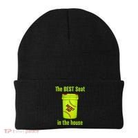 Softball Dad Best Seat In The House Pitcher Catcher Beanie thumb 0