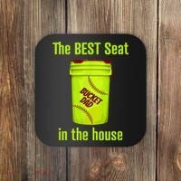 Softball Dad Best Seat In The House Pitcher Catcher Coaster thumb 0