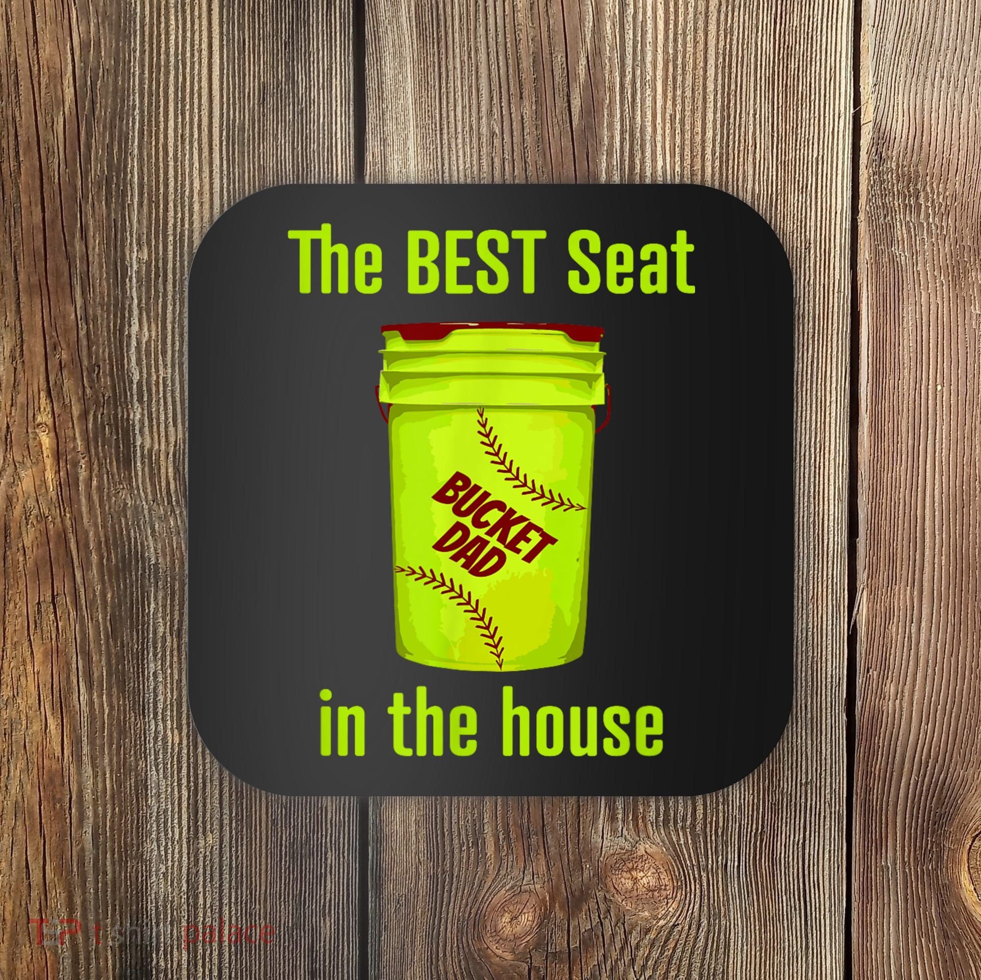 Softball Dad Best Seat In The House Pitcher Catcher Coaster