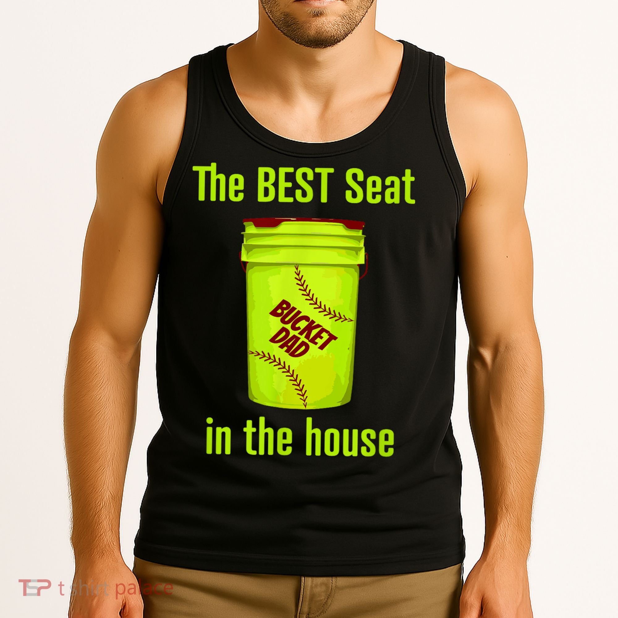 Softball Dad Best Seat In The House Pitcher Catcher Tank Top