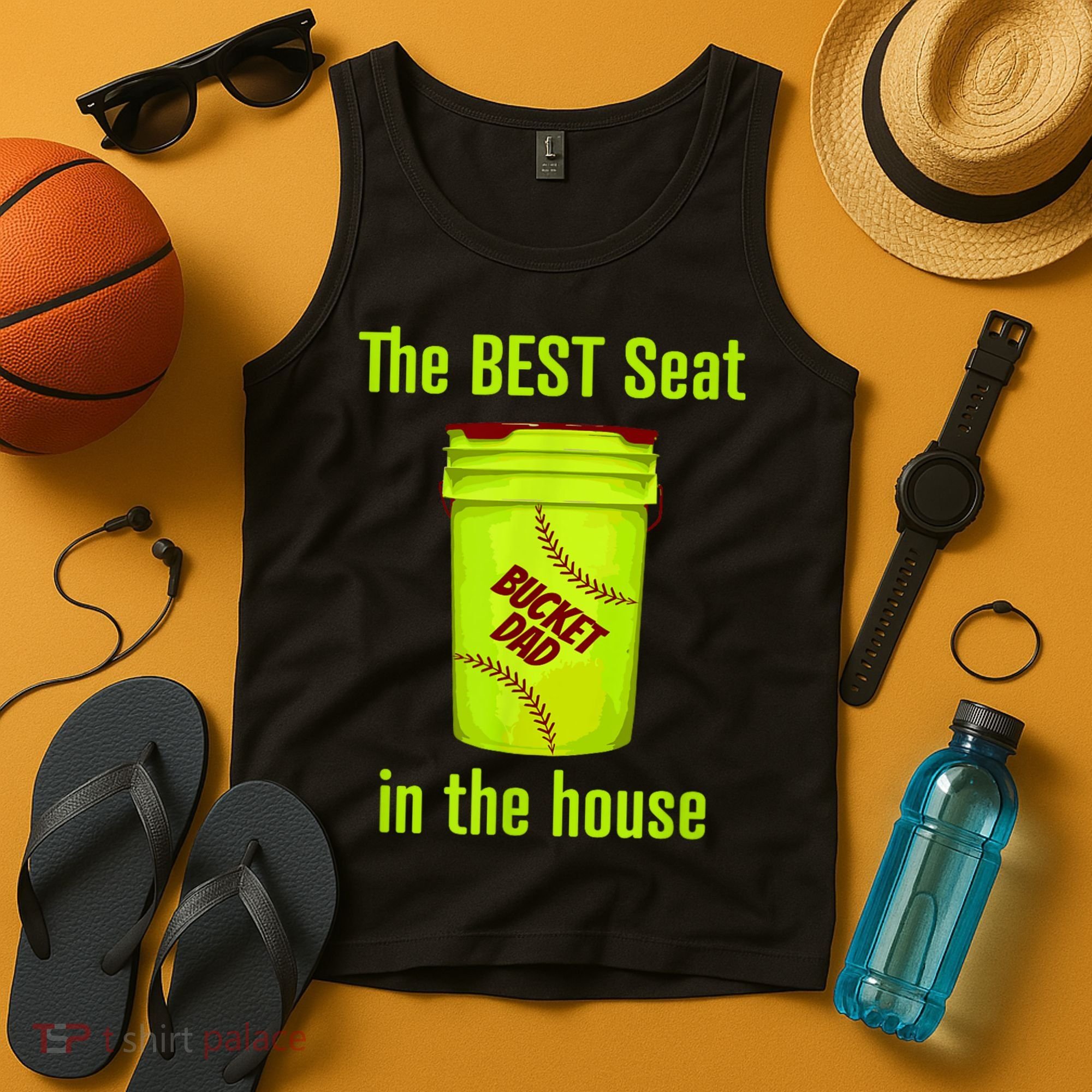 Softball Dad Best Seat In The House Pitcher Catcher Tank Top