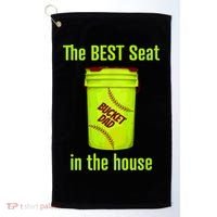 Softball Dad Best Seat In The House Pitcher Catcher Golf Towel thumb 0