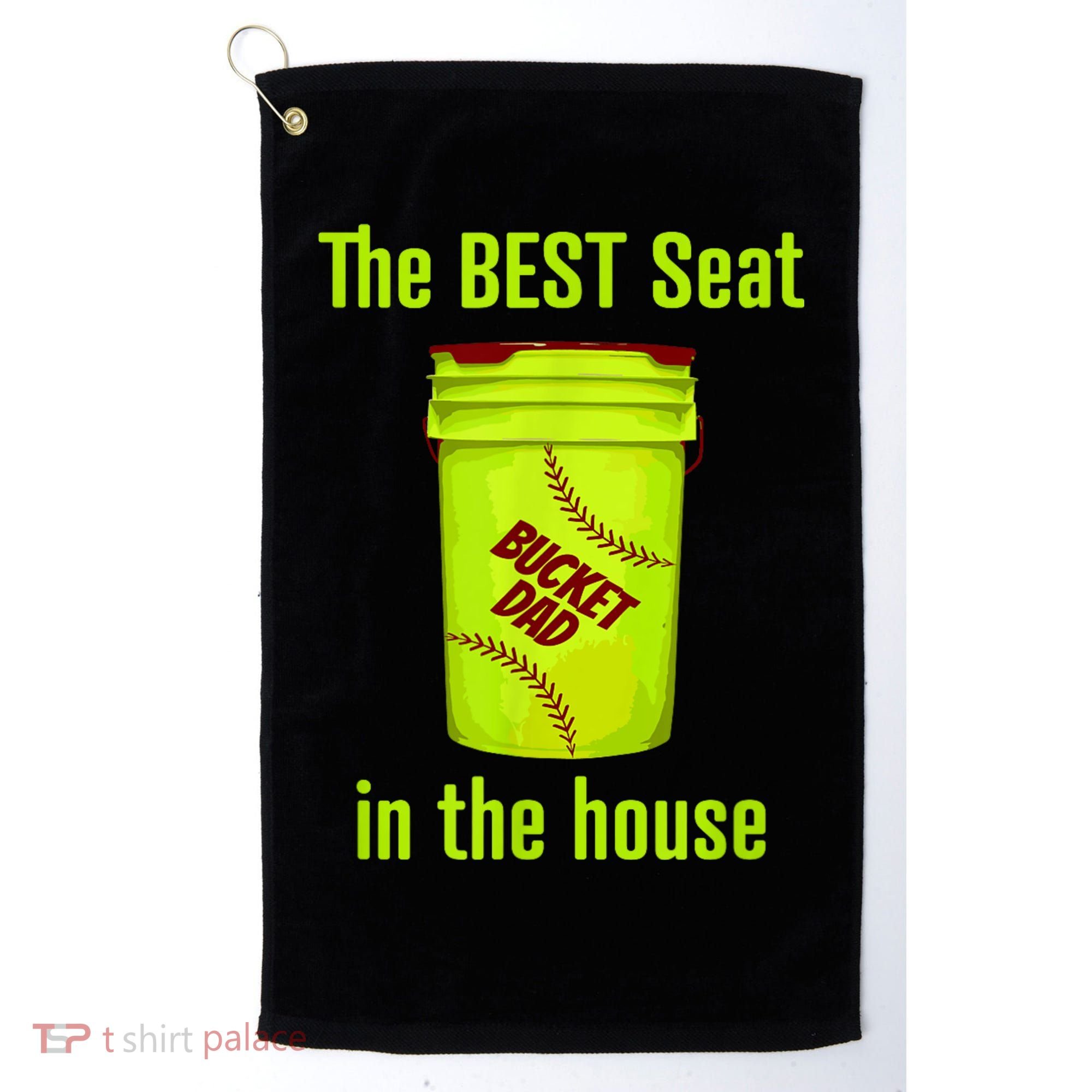Softball Dad Best Seat In The House Pitcher Catcher Golf Towel
