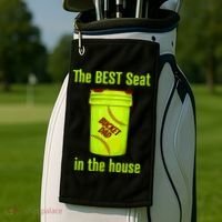 Softball Dad Best Seat In The House Pitcher Catcher Golf Towel thumb 2