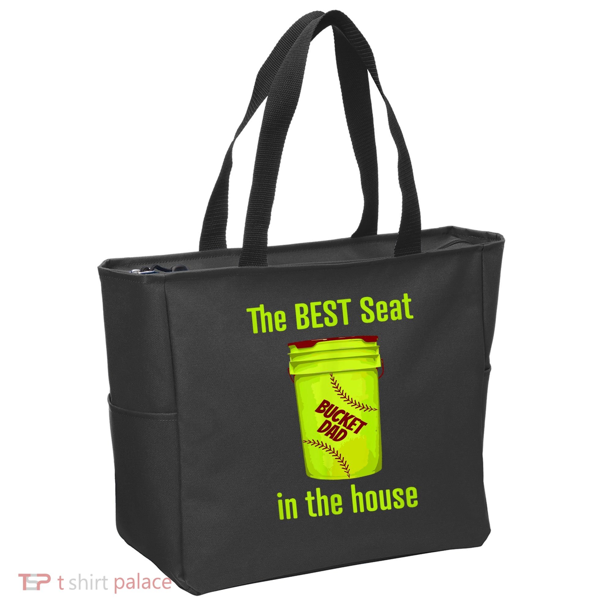 Softball Dad Best Seat In The House Pitcher Catcher Tote Bag
