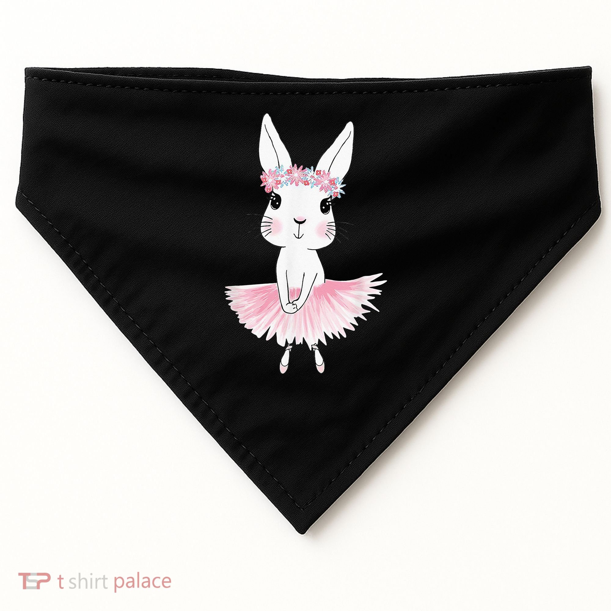 Sweet Dancing Ballerina Bunny Ballet Rabbit Girl For USA-Made Doggie Bandana