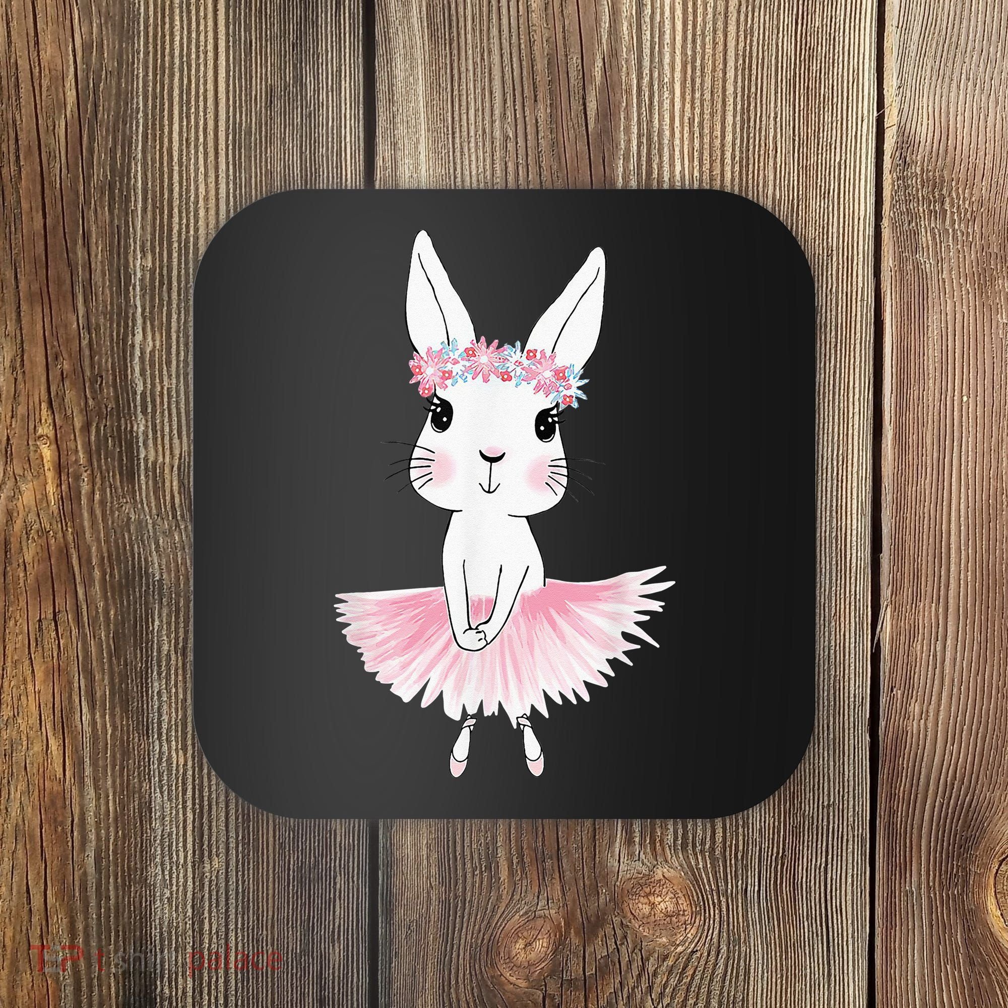Sweet Dancing Ballerina Bunny Ballet Rabbit Girl For Coaster