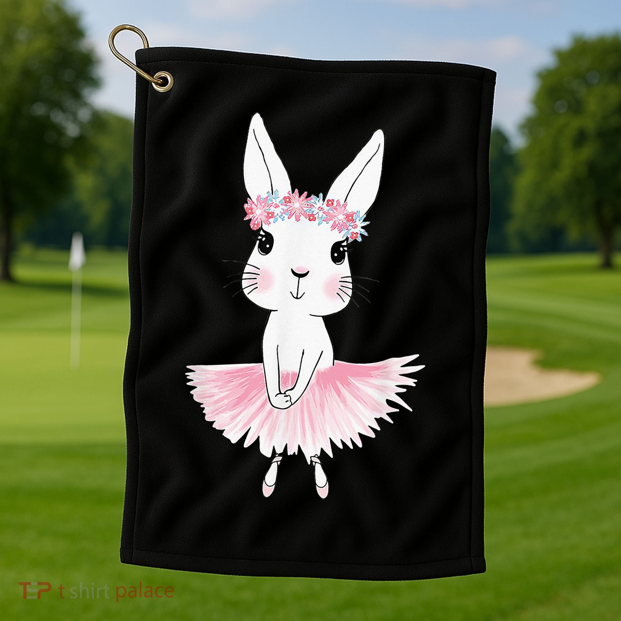 Sweet Dancing Ballerina Bunny Ballet Rabbit Girl For Golf Towel