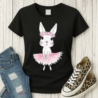 Sweet Dancing Ballerina Bunny Ballet Rabbit Girl For Women's T-Shirt thumb 3