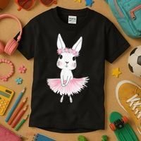 Sweet Dancing Ballerina Bunny Ballet Rabbit Girl For Kids T-Shirt thumb 3