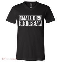 Small Dick Big Dreams Funny V-Neck T-Shirt thumb 0