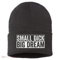 Small Dick Big Dreams Funny Sustainable Knit Beanie thumb 0