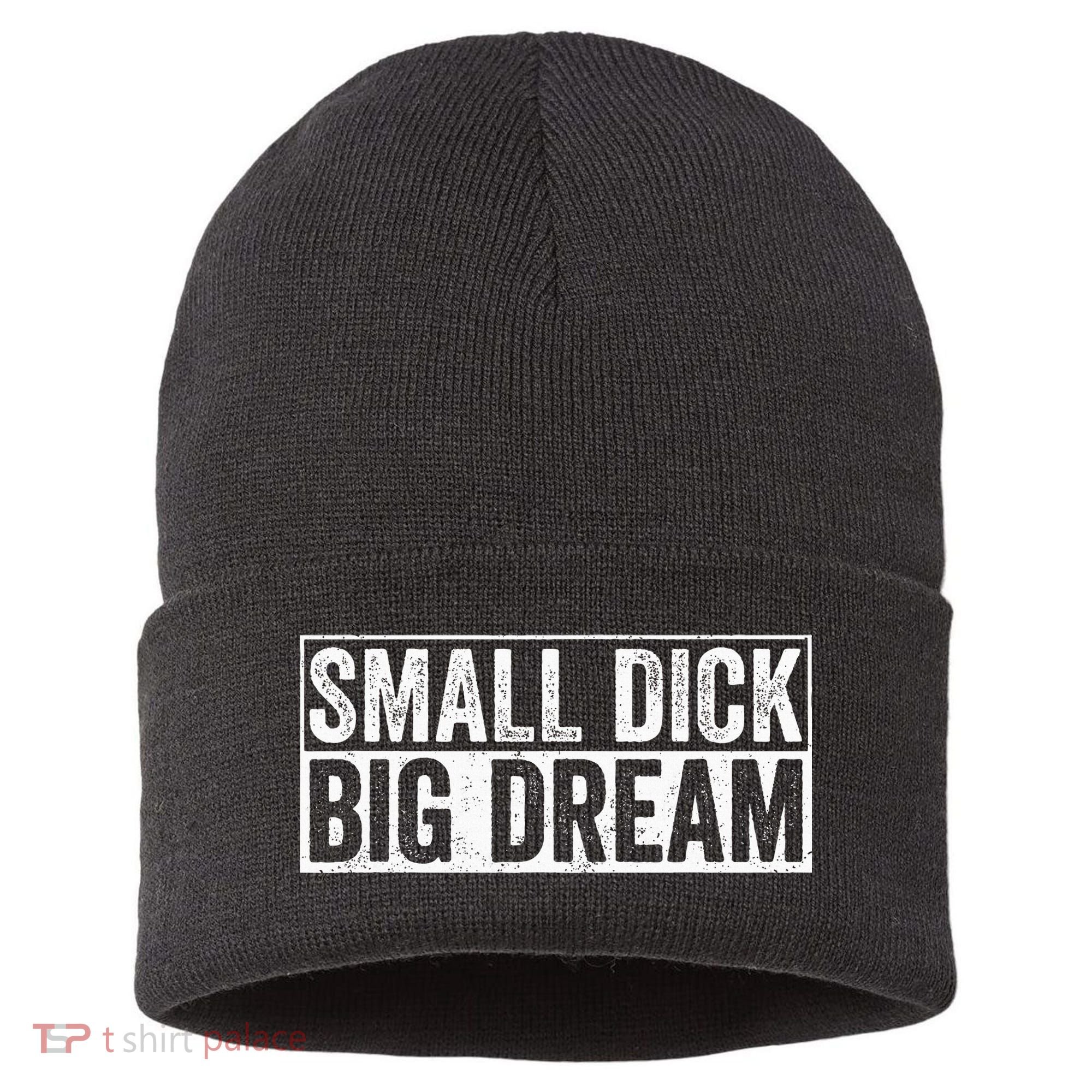 Small Dick Big Dreams Funny Sustainable Knit Beanie