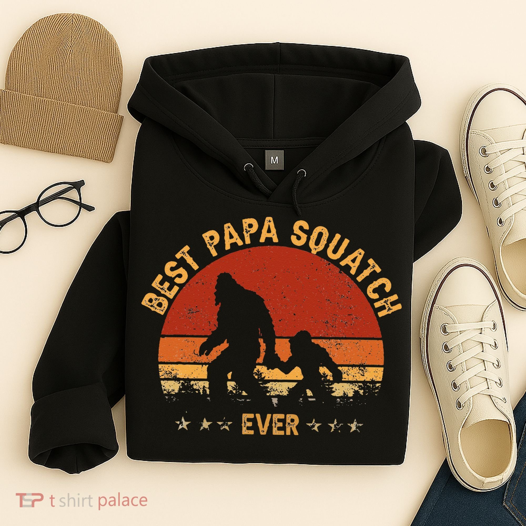 Sasquatch Dad Best Papa Squatch Ever Bigfoot Dad Fathers Day Hoodie
