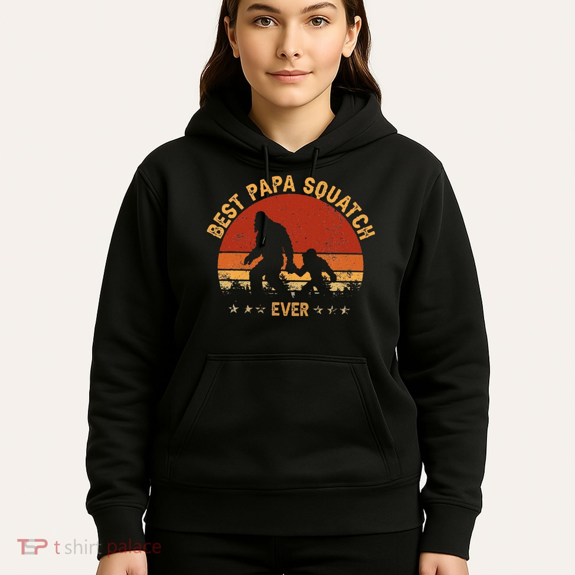 Sasquatch Dad Best Papa Squatch Ever Bigfoot Dad Fathers Day Hoodie