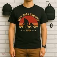 Sasquatch Dad Best Papa Squatch Ever Bigfoot Dad Fathers Day T-Shirt thumb 6