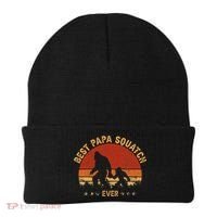 Sasquatch Dad Best Papa Squatch Ever Bigfoot Dad Fathers Day Beanie thumb 0