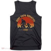Sasquatch Dad Best Papa Squatch Ever Bigfoot Dad Fathers Day Tank Top thumb 0