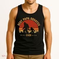 Sasquatch Dad Best Papa Squatch Ever Bigfoot Dad Fathers Day Tank Top thumb 3