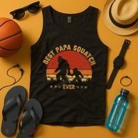 Sasquatch Dad Best Papa Squatch Ever Bigfoot Dad Fathers Day Tank Top thumb 4