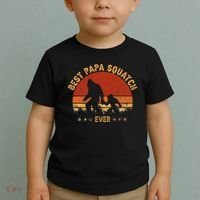 Sasquatch Dad Best Papa Squatch Ever Bigfoot Dad Fathers Day Toddler T-Shirt thumb 2