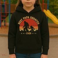 Sasquatch Dad Best Papa Squatch Ever Bigfoot Dad Fathers Day Kids Hoodie thumb 3
