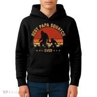 Sasquatch Dad Best Papa Squatch Ever Bigfoot Dad Fathers Day Kids Hoodie thumb 4