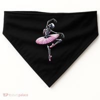 Skeleton Dancing Ballet Lovers Spooky Halloween Dancer USA-Made Doggie Bandana thumb 0
