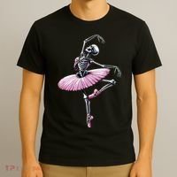 Skeleton Dancing Ballet Lovers Spooky Halloween Dancer T-Shirt thumb 3