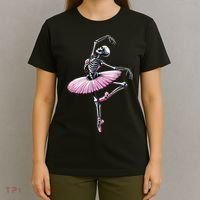 Skeleton Dancing Ballet Lovers Spooky Halloween Dancer T-Shirt thumb 4