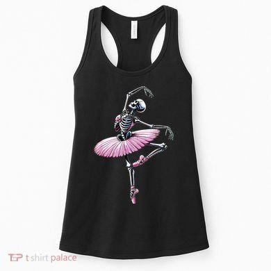 Skeleton Dancing Ballet Lovers Spooky Halloween Dancer Women's Tank Top