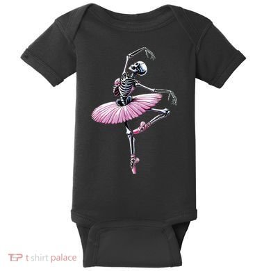Skeleton Dancing Ballet Lovers Spooky Halloween Dancer Baby Bodysuit