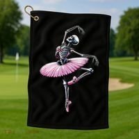 Skeleton Dancing Ballet Lovers Spooky Halloween Dancer Golf Towel thumb 1