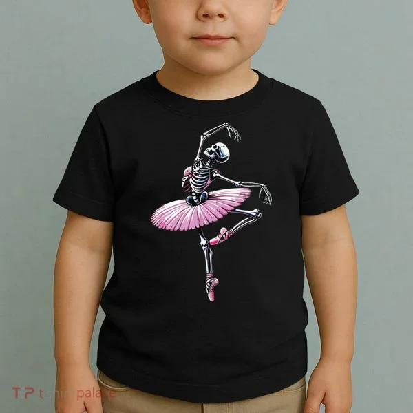 Skeleton Dancing Ballet Lovers Spooky Halloween Dancer Toddler T-Shirt