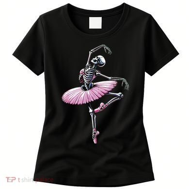 Skeleton Dancing Ballet Lovers Spooky Halloween Dancer Women's T-Shirt