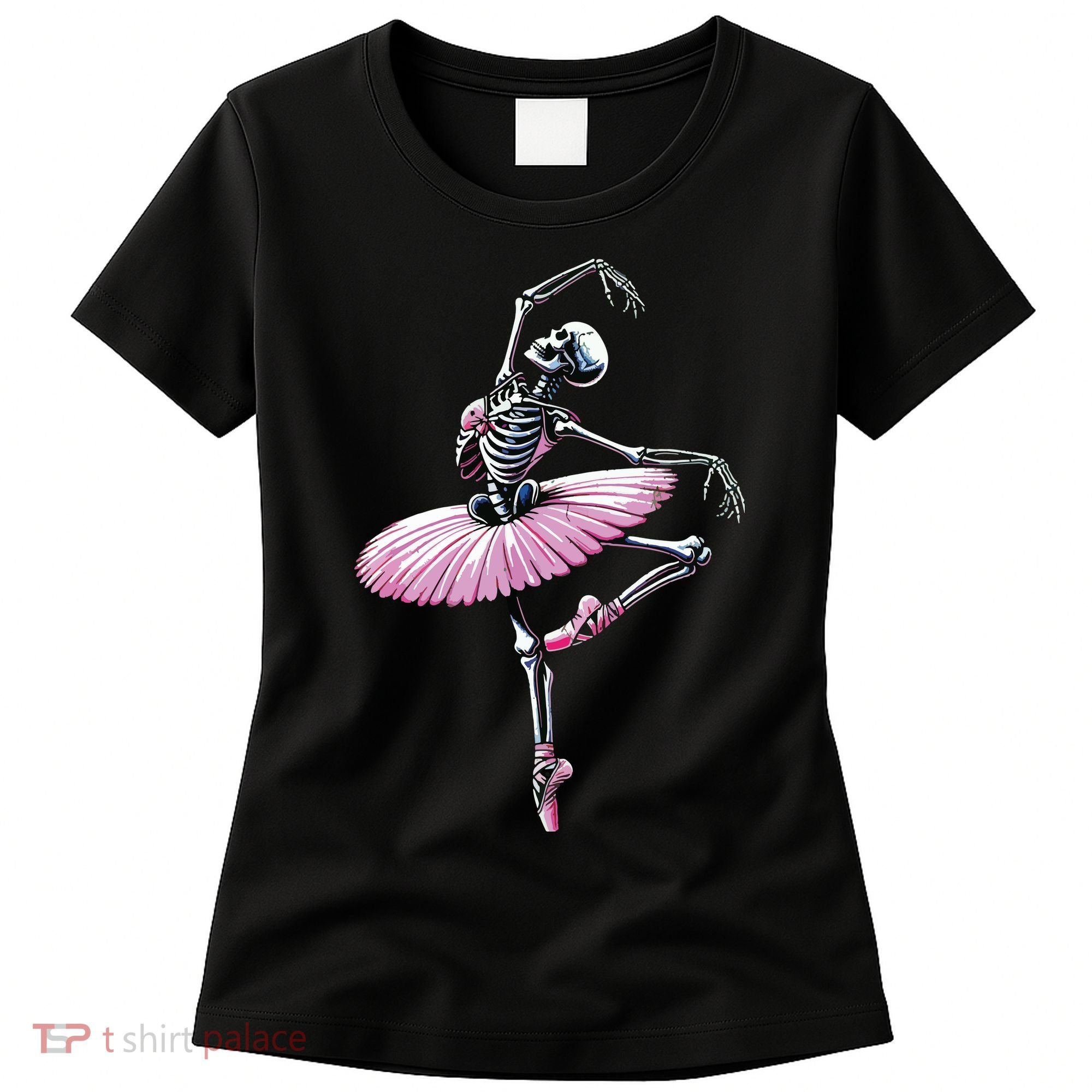 Skeleton Dancing Ballet Lovers Spooky Halloween Dancer Women's T-Shirt