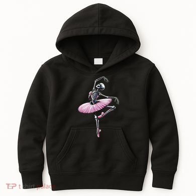 Skeleton Dancing Ballet Lovers Spooky Halloween Dancer Kids Hoodie