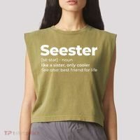 Seester Definition Best Friend For Life Garment-Dyed Women's Muscle Tee thumb 2