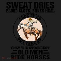 Sweat Dries Blood Clots Bones Heal Western Cow Horse Gift Golf Towel thumb 3