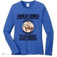 Sweat Dries Blood Clots Bones Heal Western Cow Horse Gift Women's Long Sleeve Shirt thumb 0